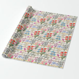 Papel De Presente Padrão Moderno de Flor de Cores de Água