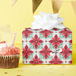 Papel De Presente Padrão moderno de Natal inspirado em Poinsettia