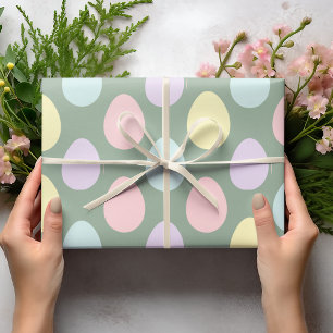 Papel De Presente Padrão Moderno de Ovos de Pastel Coloridos Quebr