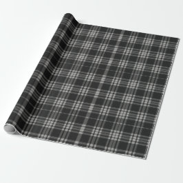Papel De Presente Padrão Moderno Neutro de Gingham Check Tartan