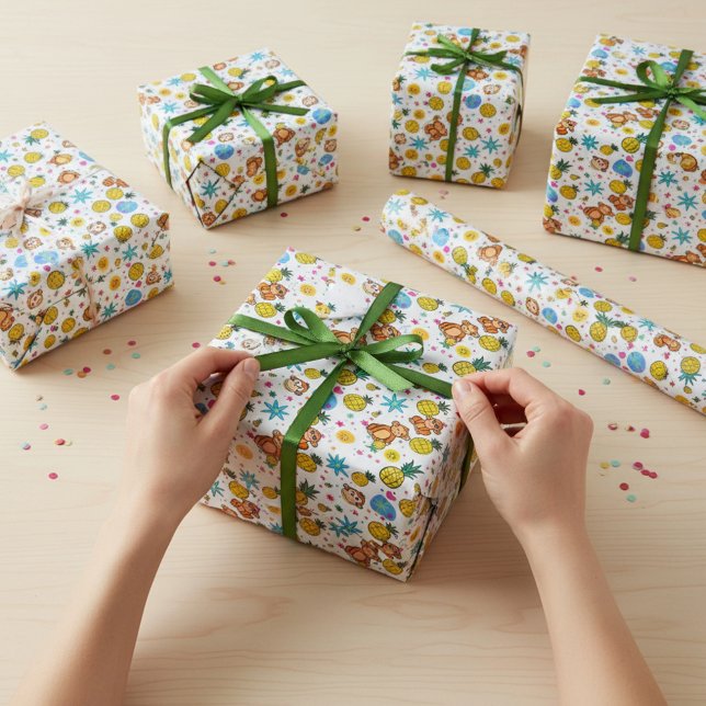 Papel De Presente Padrão Monkey Business (Criador carregado)