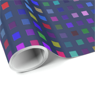 Papel De Presente Padrão Mosaico de Azulejos Geométricos Decorativos