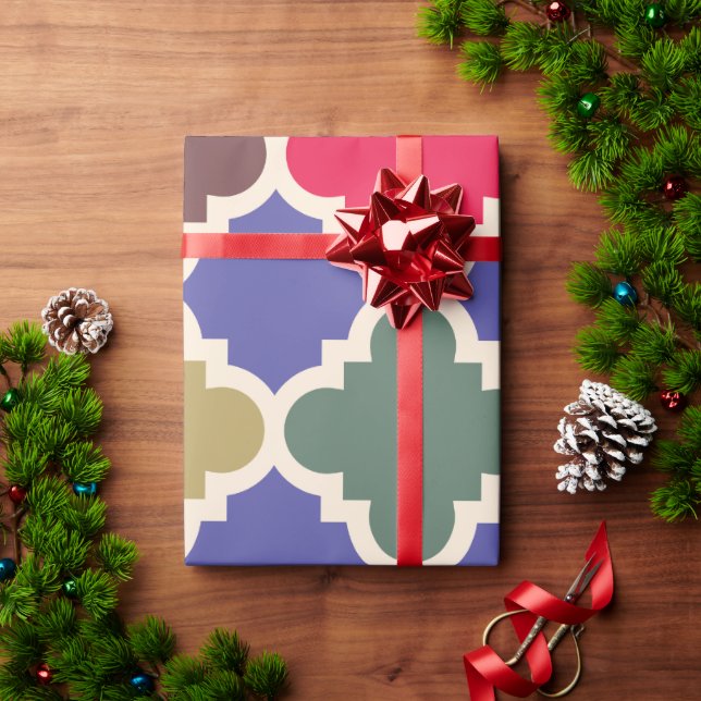 Papel De Presente Padrão Mosaico marroquino (Presente de Natal)