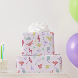 Papel De Presente padrão musical infantil