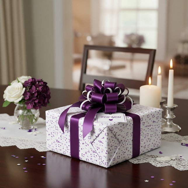 Papel De Presente Padrão musical roxo (Criador carregado)