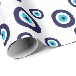 Papel De Presente Padrão na moda Nazar de Olhos Azuis e Mau Aqua