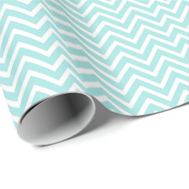 Papel De Presente Padrão na moda Teal Blue Chevron