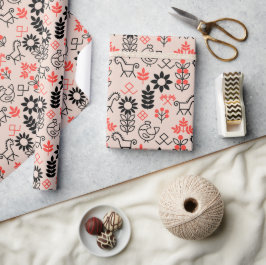 Papel De Presente Padrão nacional estilo ucraniano