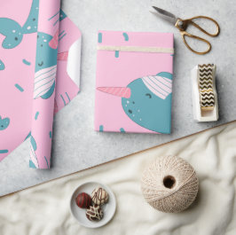 Papel De Presente Padrão Narwhal Cute
