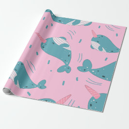 Papel De Presente Padrão Narwhal Cute