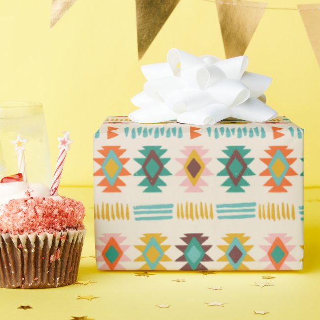 Papel De Presente Padrão Nativo Americano Navajo (Festa de aniversário)