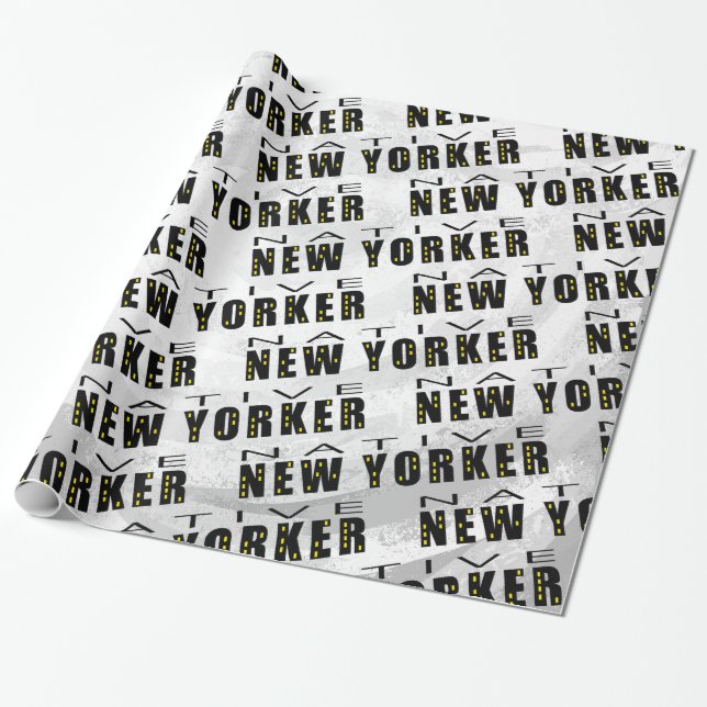 Papel De Presente Padrão Nativo de Nova York (Desenrolado)