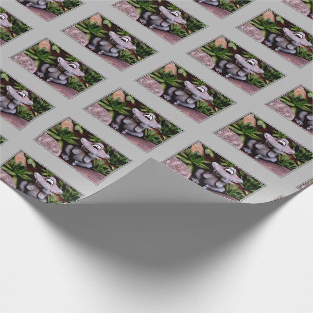 Papel De Presente Padrão natural do Sapo do Jardim Flor (Ponta)