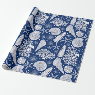 Papel De Presente Padrão náutico