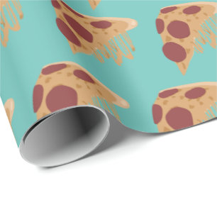 Papel De Presente Padrão Novelty Melting Pepperoni Pizza