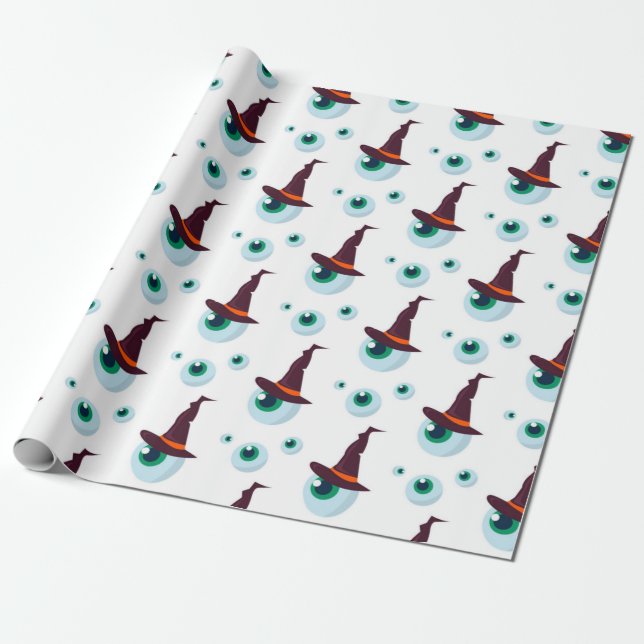 Papel De Presente Padrão Olho de Bruxa (Desenrolado)
