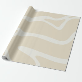 Papel De Presente Padrão Orgânico Simples Creme Bege
