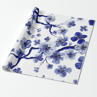 Papel De Presente ?Padrão oriental de aquarela com ramificação sakur