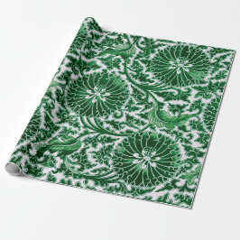 Papel De Presente Padrão Ornamental Ornamental Vintage Green