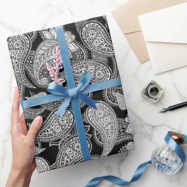 Papel De Presente Padrão Paisley  (Presentear)
