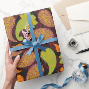 Papel De Presente Padrão Paisley