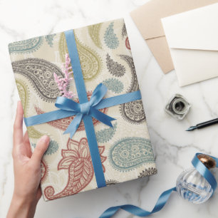 Papel De Presente Padrão Paisley 