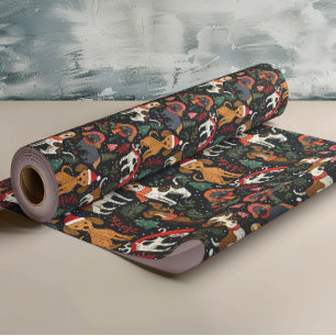 Papel De Presente Padrão para cães de Natal