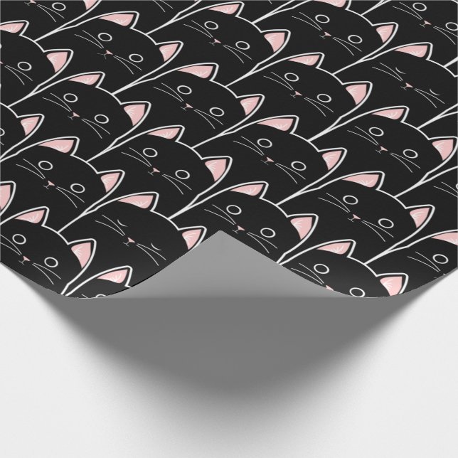Papel De Presente Padrão para muitos gatos pretos (Ponta)