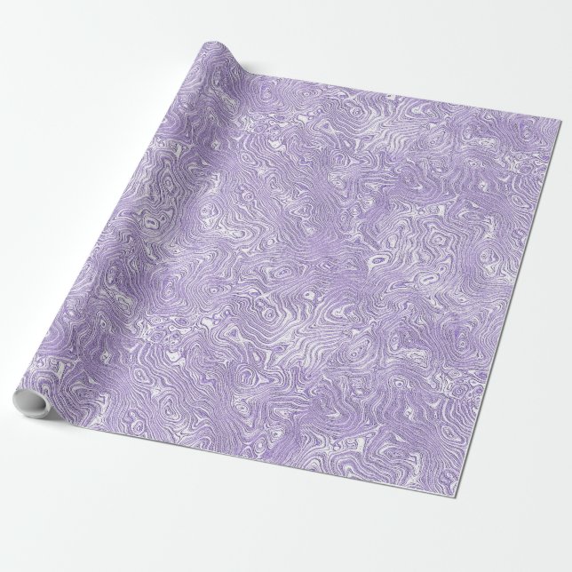 Papel De Presente Padrão Pequeno da Seda na Lavanda Lilac (Desenrolado)