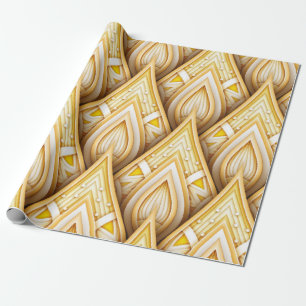 Papel De Presente Padrão perfeito com Dourados motivos étnicos. Se