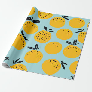 Papel De Presente Padrão perfeito de frutas de laranjas