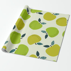 Papel De Presente Padrão perfeito de maçã. ilustração do tema de fru