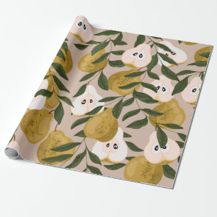 Papel De Presente Padrão perfeito de pera. Linda e elegante Vintage