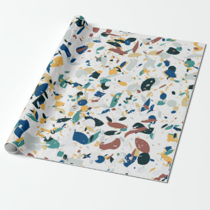 Papel De Presente Padrão perfeito do Terrazzo. Design abstrato moder