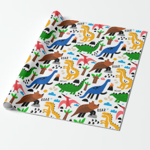 Papel De Presente Padrão perfeito dos dinossauros