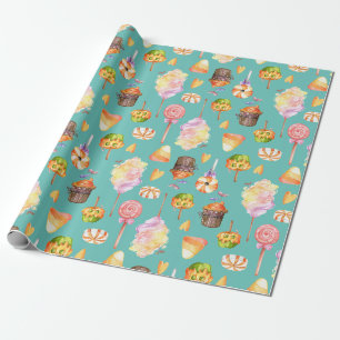 Papel De Presente Padrão perfeito para doces do Dia das Bruxas