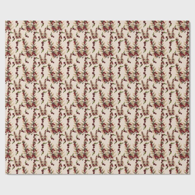 Papel De Presente Padrão Picante de Pimenta de Natal . (Aberto)