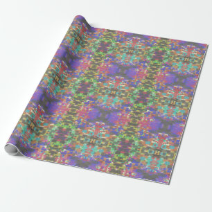 Papel De Presente Padrão Pixelado Além das Cores do Arco-Íris