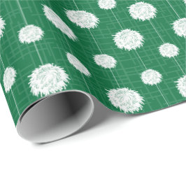 Papel De Presente Padrão Pom De Cheerleader Verde