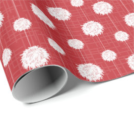 Papel De Presente Padrão Pom De Cheerleader Vermelho