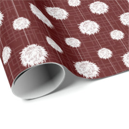 Papel De Presente Padrão Pom Do Cheerleader Maroon
