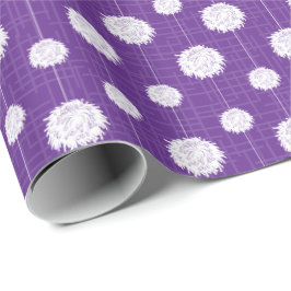 Papel De Presente Padrão Pom Pom De Cheerleader Roxo
