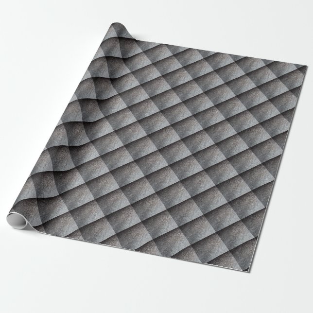Papel De Presente Padrão preto de couro (Desenrolado)