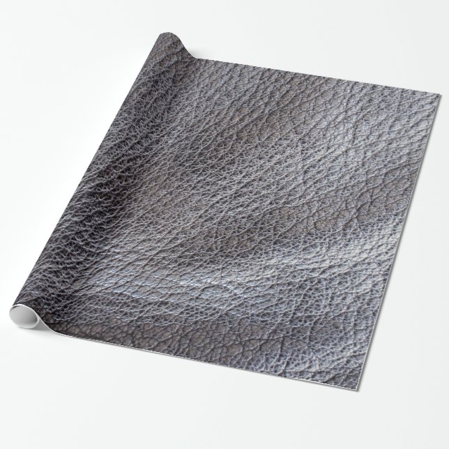 Papel De Presente Padrão preto de couro (Desenrolado)
