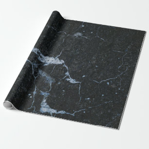 Papel De Presente Padrão Preto de Pedra Marble
