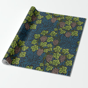 Papel De Presente Padrão Preto de Videira de Uva Sem Costura de Will