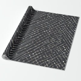 Papel De Presente Padrão Preto e Branco Abstrato para Qualquer Ocasi