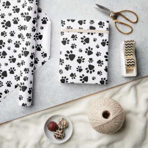 Papel De Presente Padrão preto e branco de Impressões-brutas