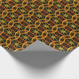 Papel De Presente Padrão preto laranja da roda de bicicleta