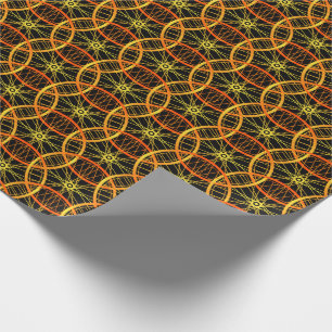 Papel De Presente Padrão preto laranja da roda de bicicleta